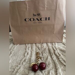 Coach Red Cherry Keychain